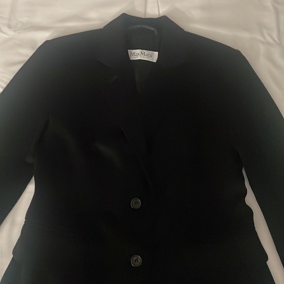 MaxMara velvet patch wool blazer Sz 2 black - Picture 9 of 14